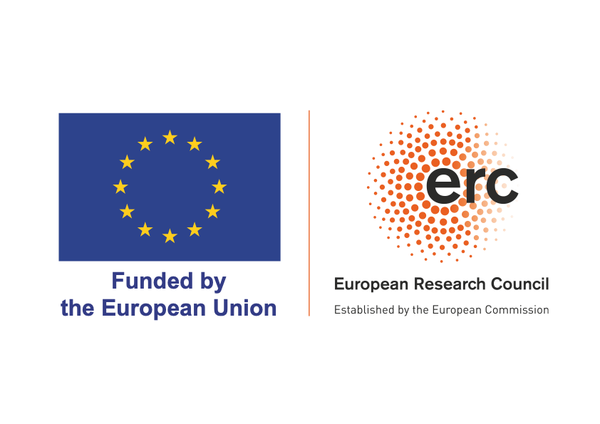 Flag of the European Union and the Logo f the European Research Council